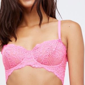 Free People lindy loo underwire pink bra